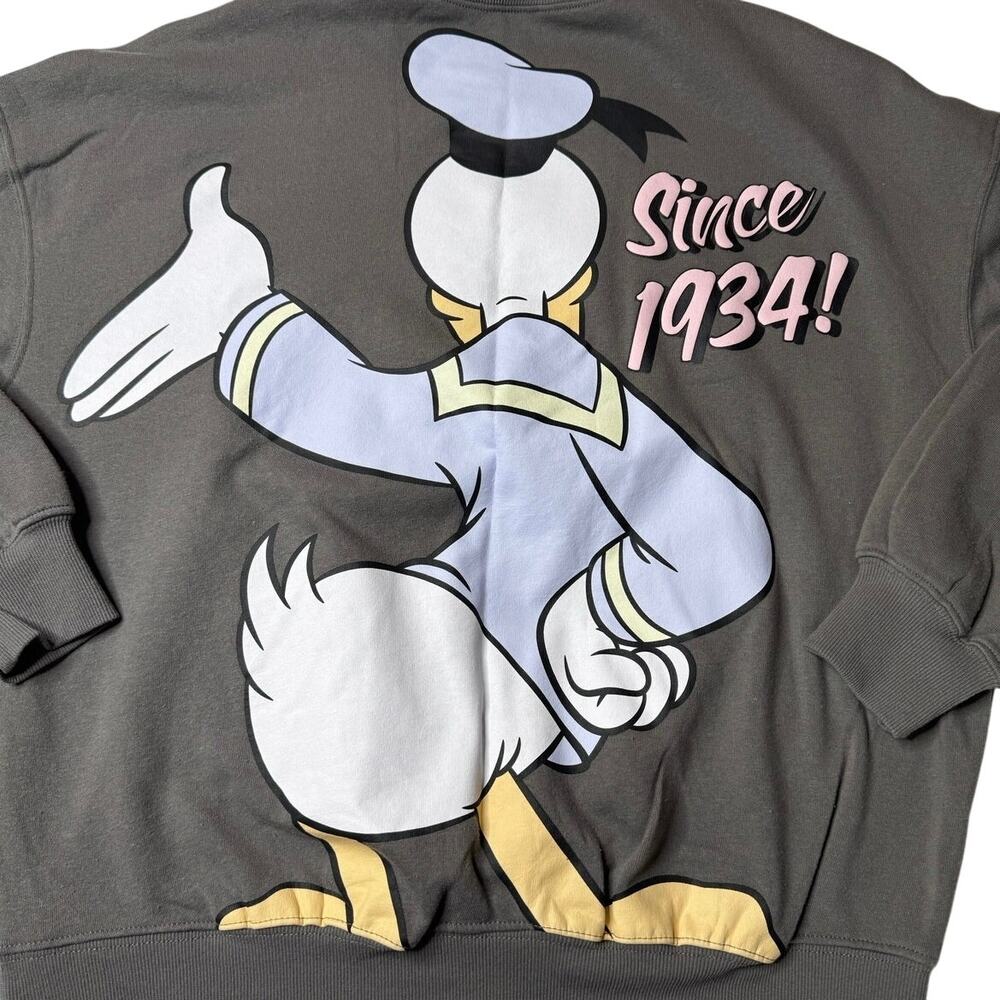Disney Donald Duck 90th Anniversary Gray Sweater Size M Double Sided - Picture 4 of 8